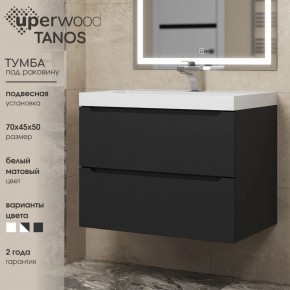 Тумба под раковину Uperwood Tanos 70 см, подвесная, черная матовая в Перми - perm.ok-mebel.com | фото 3