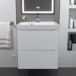 Тумба с раковиной Uperwood Tanos 50 см, подвесная, белая матовая в Перми - perm.ok-mebel.com | фото 10