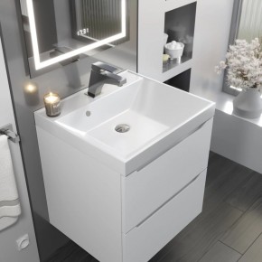 Тумба с раковиной Uperwood Tanos 50 см, подвесная, белая матовая в Перми - perm.ok-mebel.com | фото 9