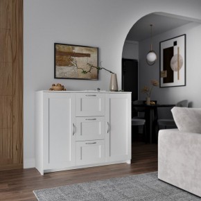 Тумба СИРИУС двухдверная с тремя ящиками, цвет белый в Перми - perm.ok-mebel.com | фото 4