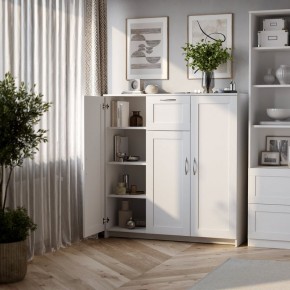 Тумба СИРИУС трехдверная с одним ящиком, цвет белый в Перми - perm.ok-mebel.com | фото 4